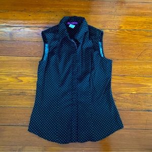 Black and White Polka Dot Sleeveless Top in size SMALL